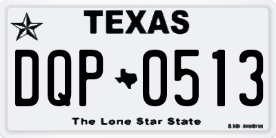 TX license plate DQP0513