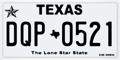 TX license plate DQP0521