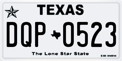 TX license plate DQP0523