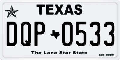 TX license plate DQP0533