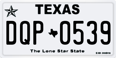 TX license plate DQP0539