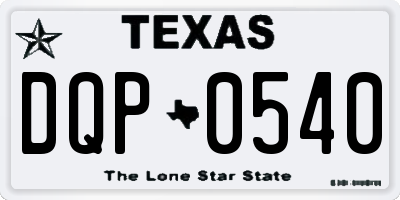 TX license plate DQP0540