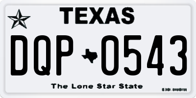 TX license plate DQP0543