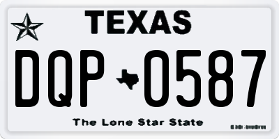 TX license plate DQP0587