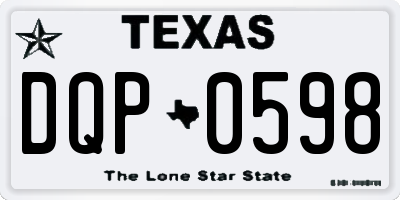 TX license plate DQP0598