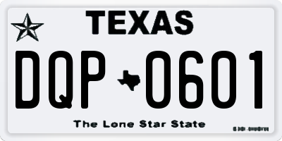 TX license plate DQP0601