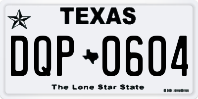 TX license plate DQP0604