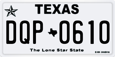 TX license plate DQP0610