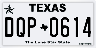 TX license plate DQP0614