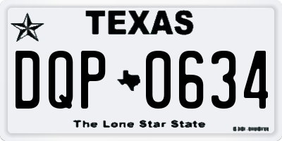 TX license plate DQP0634