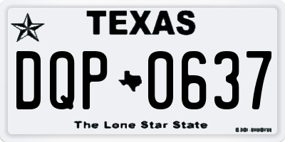 TX license plate DQP0637