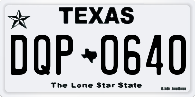 TX license plate DQP0640