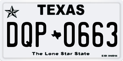 TX license plate DQP0663