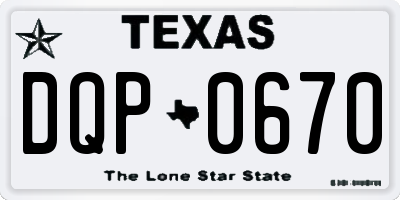 TX license plate DQP0670