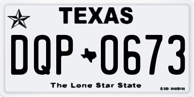 TX license plate DQP0673