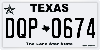 TX license plate DQP0674