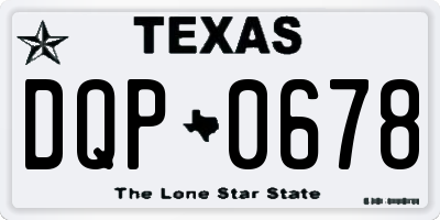TX license plate DQP0678