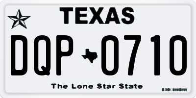 TX license plate DQP0710