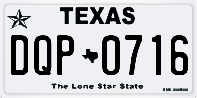 TX license plate DQP0716