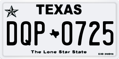 TX license plate DQP0725