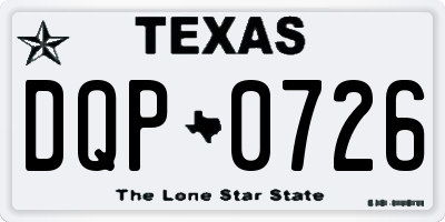TX license plate DQP0726