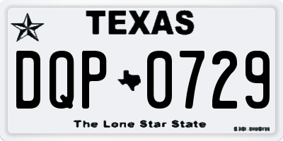 TX license plate DQP0729