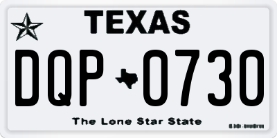 TX license plate DQP0730