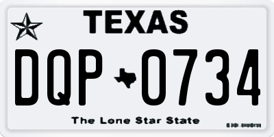 TX license plate DQP0734