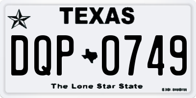TX license plate DQP0749
