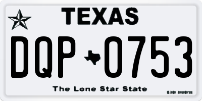 TX license plate DQP0753