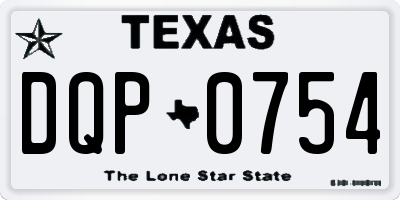 TX license plate DQP0754