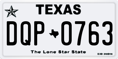 TX license plate DQP0763