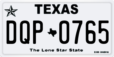 TX license plate DQP0765