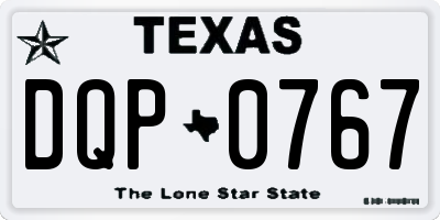 TX license plate DQP0767