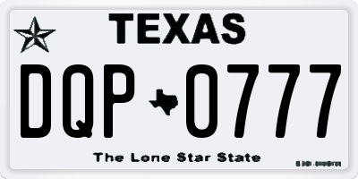 TX license plate DQP0777