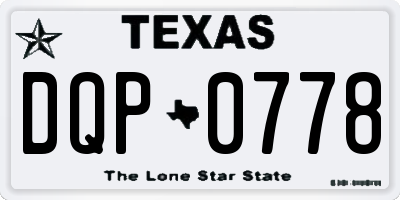 TX license plate DQP0778