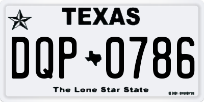 TX license plate DQP0786