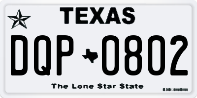 TX license plate DQP0802