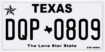 TX license plate DQP0809