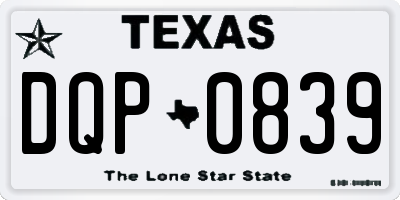 TX license plate DQP0839