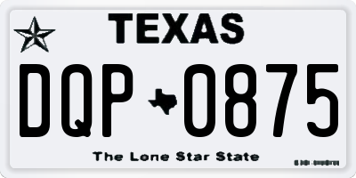 TX license plate DQP0875