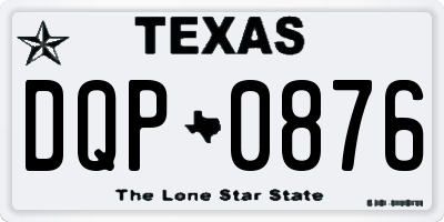 TX license plate DQP0876