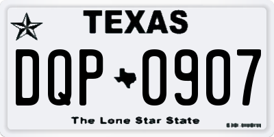 TX license plate DQP0907