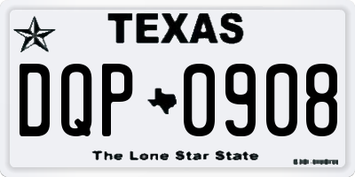 TX license plate DQP0908