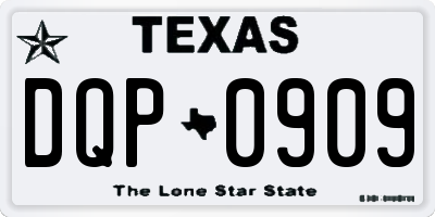 TX license plate DQP0909