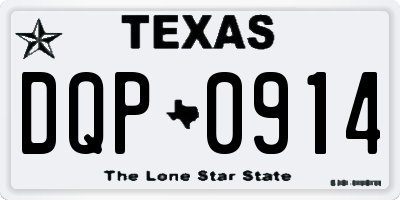 TX license plate DQP0914