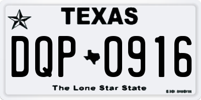TX license plate DQP0916