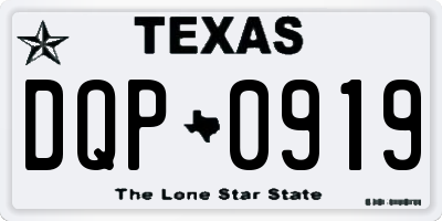 TX license plate DQP0919