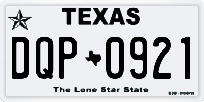 TX license plate DQP0921