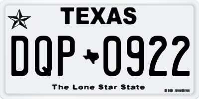 TX license plate DQP0922
